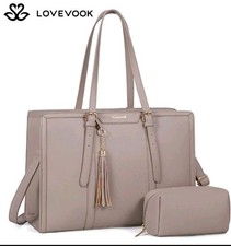 LOVEVOOK Cinnamon Laptop Tote Bag 15.6 Inch W/ Extra Strap & Wrist Purse picture