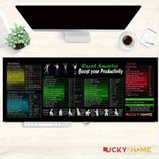 Excel Shortcut Keys XL Large Mouse Pad & Keyboard Mat Compatible for Excel - E picture