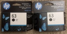 July 2027:  New Genuine HP 63 2-Pack Black Ink Cartridge picture