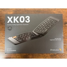 ProtoArc XK03 Portable Folding Ergonomic Bluetooth Keyboard Black Ultra Slim picture