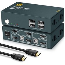 Greathtek KVM Switch HDMI Dual Monitor Extended Display 2-port picture