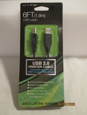 HYPE 6 foot USB Cable USB 2.0 Printer Cable USB A Male to USB B Male picture