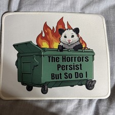 The Horrors Persist But So Do I Rectangular Mouse Pad, Funny Possum Mouse Pad... picture
