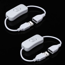 2 Pack Male to Female USB Cable with On/Off Switch, USB Extension picture