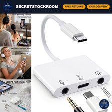USB C Microphone & 3.5mm Headphone Adapter, PD 60W Fast Charging, Audio Splitter picture