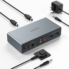 Unitek KVM Switch 2 Monitors 2 Computers 4K@60Hz HDMI+Displayport Dual Monitor picture