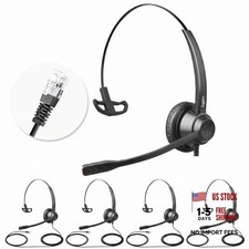 X1 RJ9 5-Pack Desk Phone Headset - Desk Phone ONLY - Single Ear X1-RJ9 (5 sets) picture