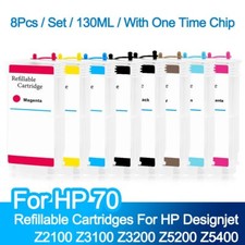 For HP 70 8PCS 130ml Ink Cartridge  For HP Z2100 Z3100 Z3200 Z5200 Z5400 Printer picture