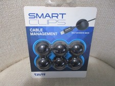 TZUMI Smart Clips Cable Management 6-Pack Self-Adhesive Back Cord Organizer 6203 picture