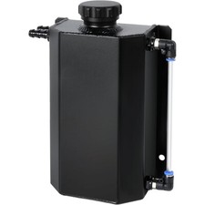 Universal Aluminum Coolant Radiator Overflow Reservoir Expansion Tank Black 2L picture