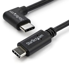 StarTech.com Right Angle USB-C Cable - 1m / 3 ft - 3 ft/ 1 m, Black  picture