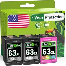 3 Pk 63XL Ink Cartridge for HP Envy 4512 4516 4520 4522 OfficeJet 3830 4650 5255 picture