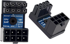 2Pcs/Lot 360 Degree up down Angled EPS 8P ATX Male to Female Power Header Adapte picture