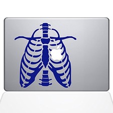 The Decal Guru 0223-MAC-13P-DB Ribcage Apple Heart MacBook Pro Vinyl Sticker picture
