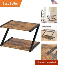 Modern Z-Shaped Printer Stand with Open Shelves - Ideal for Home Office Use picture