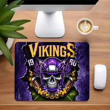 Minnesota Vikings Skull Custom Non-Slip Neoprene Mouse Pad Home Office picture