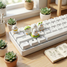 Kawaii Duck Artisan Keycap Cute 3D Resin Custom MX Cherry Mechanical Keyboard picture