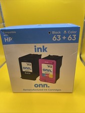 onn. Compatible with HP 63 Black  +63 Color Ink Cartridges 2 Pack  New Exp 04/25 picture