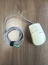 Vintage Compaq MUS9J PS/2 Ball Mouse 2 Button Wired Mechanical Off White Retro picture