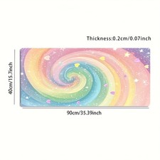 1pc Large-sized Esports Gaming Mouse Pad with a Rainbow Spiral Heart and Star picture