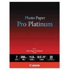 Canon 2768B022 Photo Paper Pro Platinum, 8.5 x 11 Inches, 20 Sheets picture