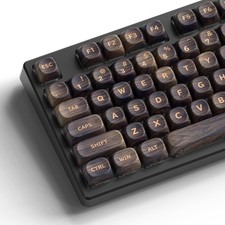MOA Profile Wood Grain Keycaps,XVX PBT Keycaps 130pcs Retro Keycap Set for Me... picture