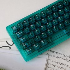 114 Keys Green Crystal Transparent Keycaps PC Cherry Profile Clear Keycaps Se... picture