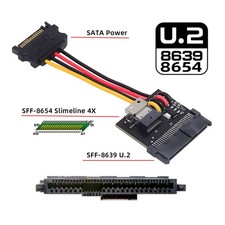 U.2 U.3 SFF-8639 SSD to Slimline SFF-8654 PCB Adapter Card with SATA Power Cable picture