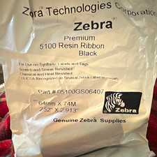 Zebra 5100 Resin Ribbon Black 64mm x 74M For Zebra MPN 05100GS06407- 11 of them picture