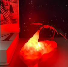 3D Flying Dragon LED Night Light USB Rechargeable Fire Dragon Lamp Decor picture