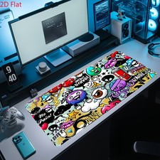 1pc 2D Flat, Colorful Graffiti Style Cartoon Mouse Pad with Bright Colors, Dur picture