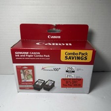 Canon 210XL Black 211XL Color & Photo Paper Set 2973B004 Genuine OEM Sealed Box picture