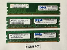 Lot 3x 512MB DDR2 Desktop RAM PC2-5300 PC2-4200 Dell Hynix Micron 1.5GB Tested picture