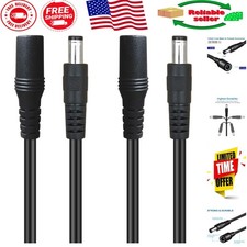2-Pack 3ft 12V DC Power Extension Cables 5.5mm x 2.1mm for Security Systems picture