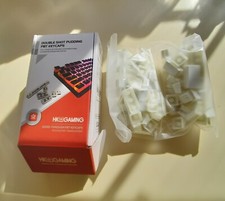 Double Shot Pudding PBT Keycaps NIB.    Clear Caps with White Tops picture