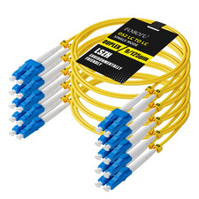 Foboiu Lc To Lc Os2 Fiber Patch Cable 1M 5-Pack Individually Tested Lc Upc To picture