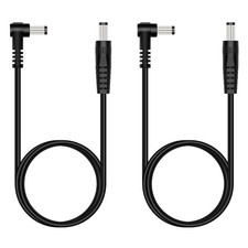 2 PCS 3ft 5.5x2.1mm Male To Male DC Power Cable Straight To 90 Degree Angle picture