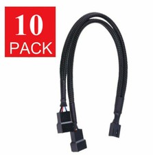 10Pcs/lot 4 Pin female to Dual PWM male Sleeved Computer Fan Power Cable Adapter picture