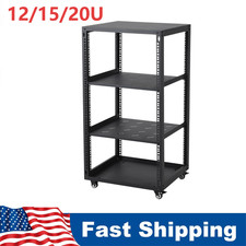 ✨12U 15U 20U Open Frame Server Rack Network Rack with Casters Floor Standing Wal picture
