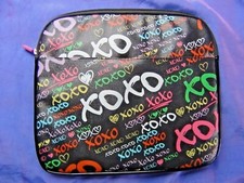 XOXO Multicolored Pink Faux Leather Laptop Case  picture