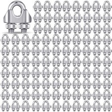100 Pcs 1/8 Inch M3 Stainless Steel Cable Wire Rope Clamps U Bolt Saddle picture