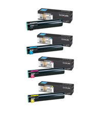 Set 4 Genuine Factory Sealed Lexmark C930H2KG C925H2CG C925H2MG C925H2YG Toners picture