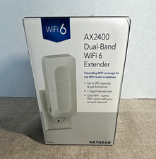 NETGEAR AX2400 WiFi 6 Dual-Band Gigabit Extender White EAX16-100NAS picture