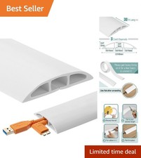 Bates Floor Cord Cover 30ft - Durable, White PVC Cable Hider for Home & Office picture