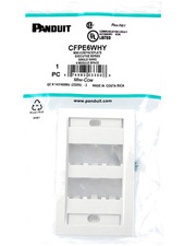 Panduit CFPE6WHY 6-Port Mini-Com Faceplate, Executive Series, White ~STSI picture