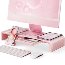 Pink Monitor Stand Riser, Klearlook Foldable, Height Adjustable Computer picture