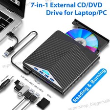 7in1 External USB 3.0 DVD CD RW Writer Drive Burner Reader Player For Laptop PC picture