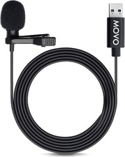Movo M1 USB Lavalier Lapel Clip-on Omnidirectional Computer Microphone Black  picture