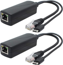 2-Pack 5V Gigabit Poe Splitter, USB Type C, 48V to 5V 2.4A Adaper, IEEE 802.3Af picture