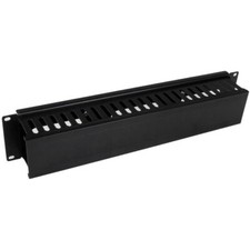 StarTech CMDUCT2U 2U Horizontal Finger Duct Rack Cable Management Panel w Cover picture